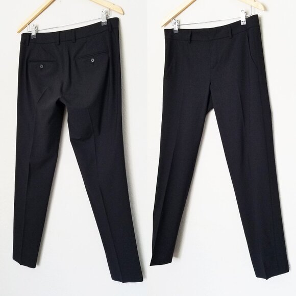 Vince. Classic Black Side Strapping Trouser Pants Size 8 Wool Blend Pockets $265 - Picture 3 of 15